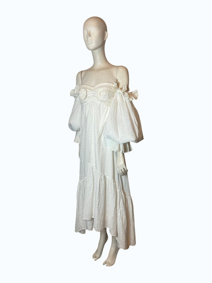 Midi dress blanco angelical