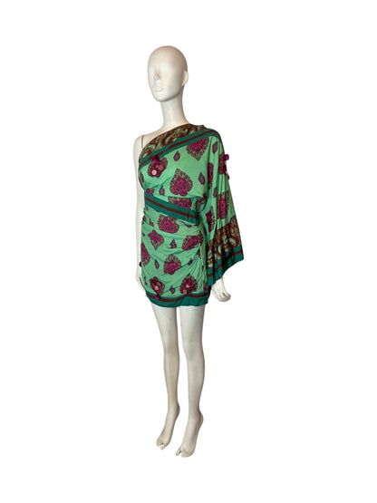 Navasatri printed satin mini dress