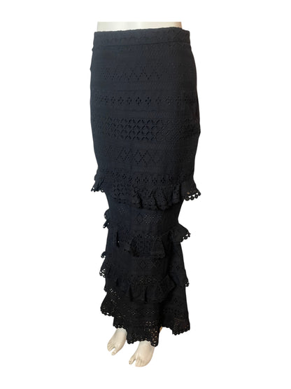 maxi falda negra con boleros