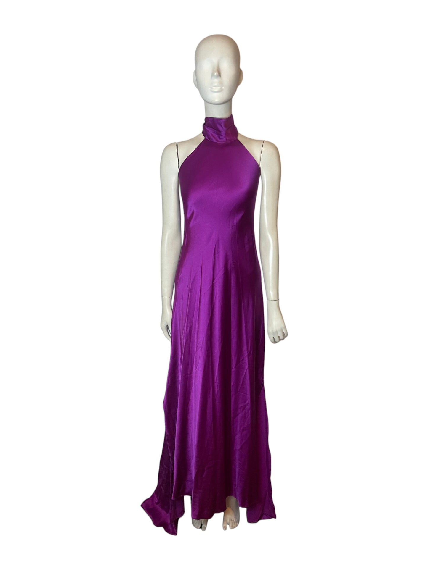 maxidress seda morado