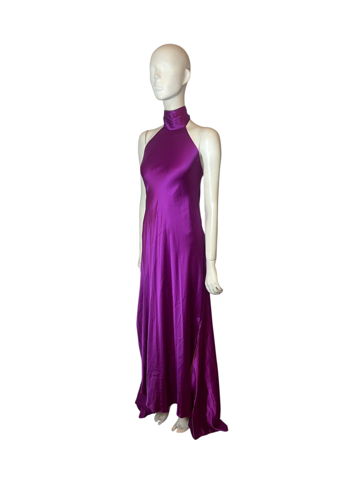 maxidress seda morado