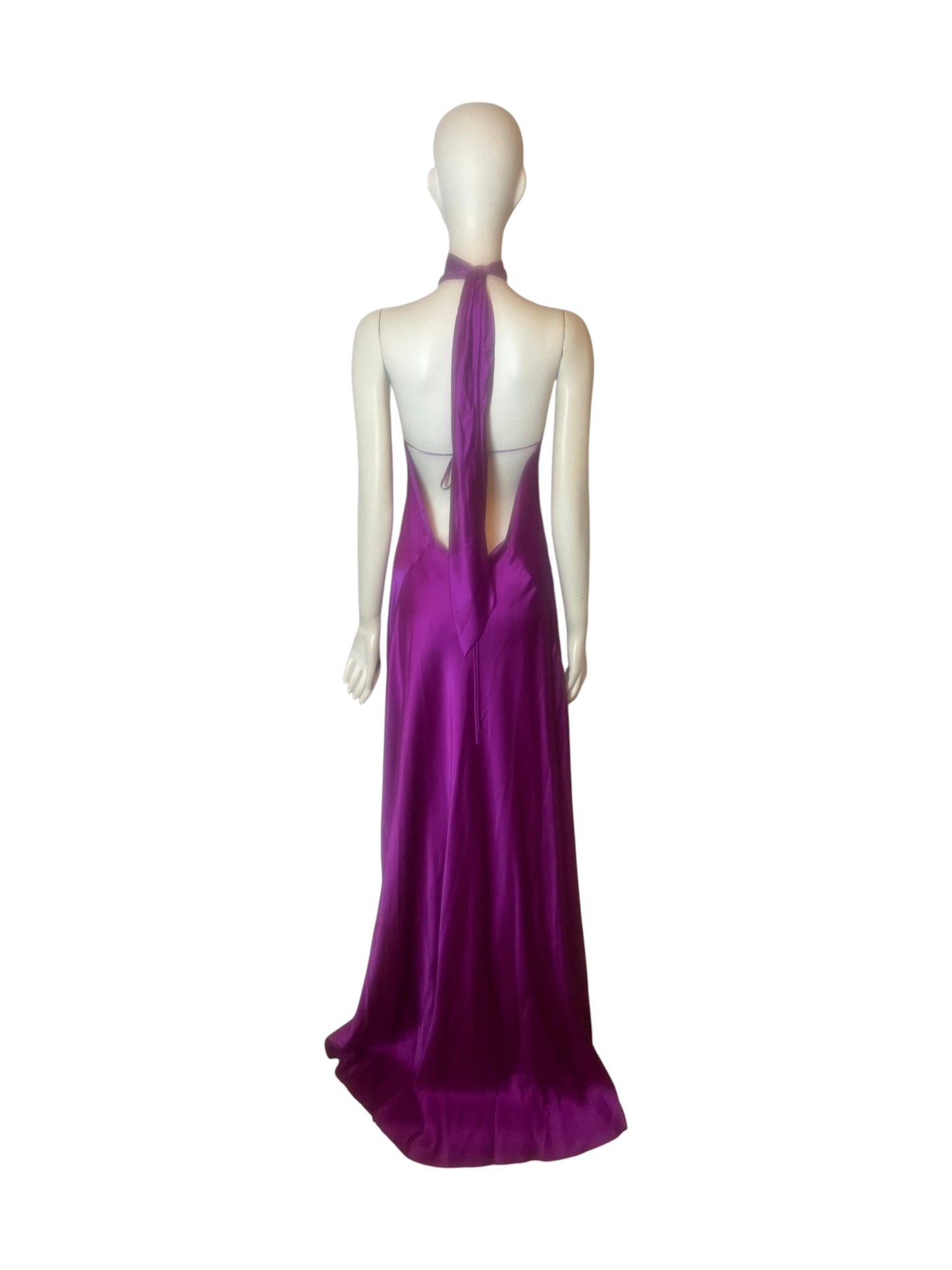 maxidress seda morado