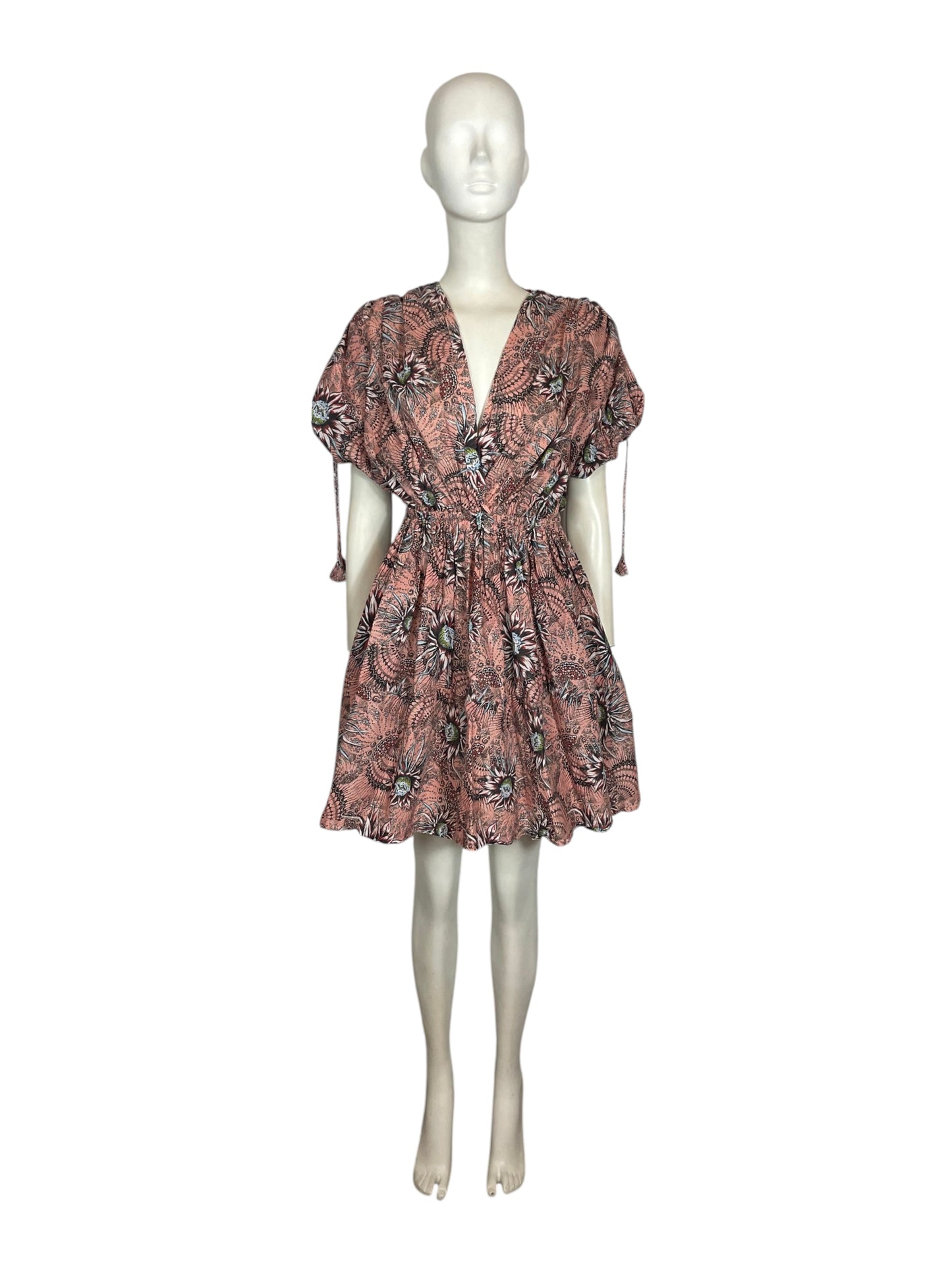 vestido midi escote en V
