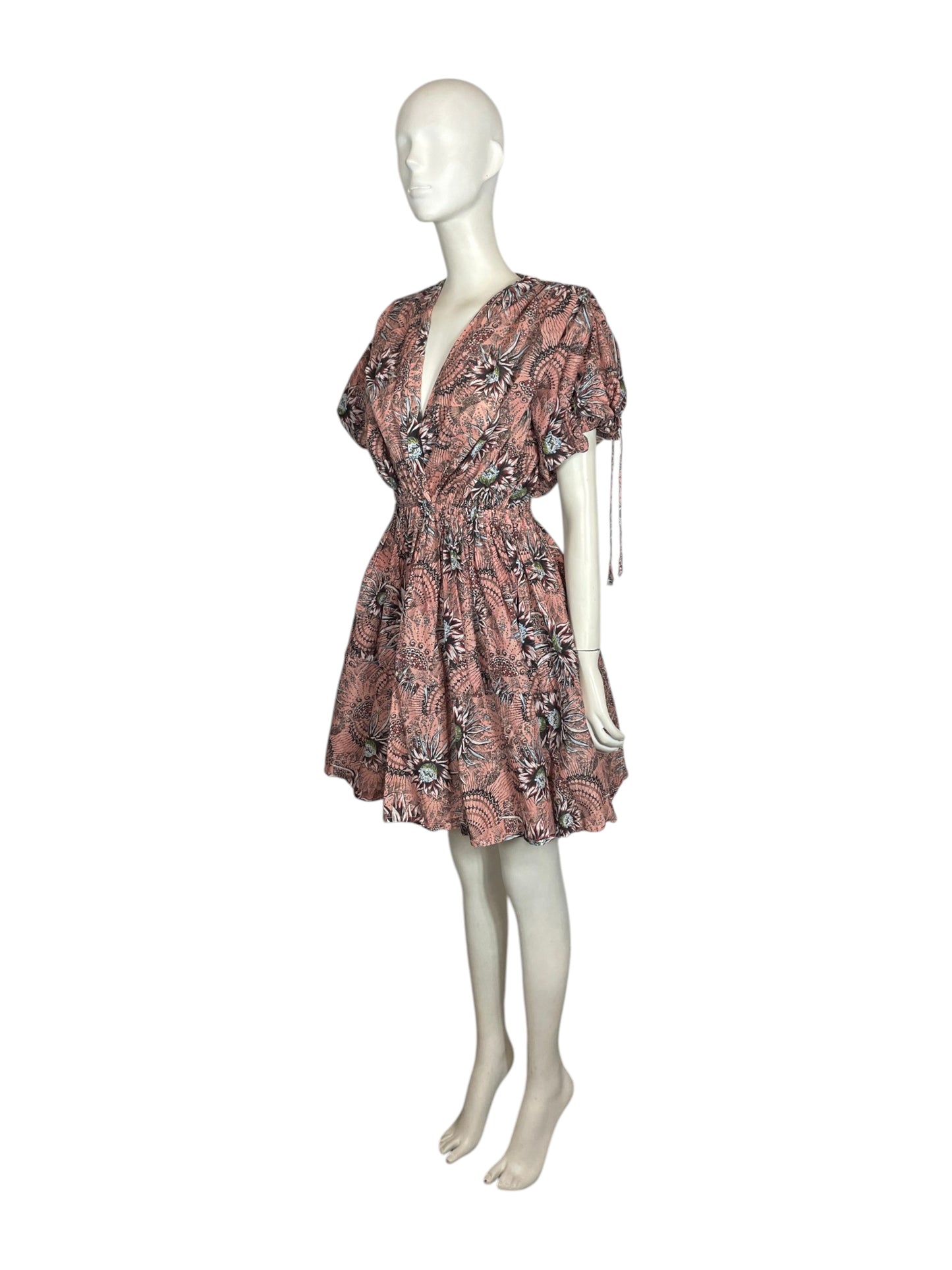 vestido midi escote en V