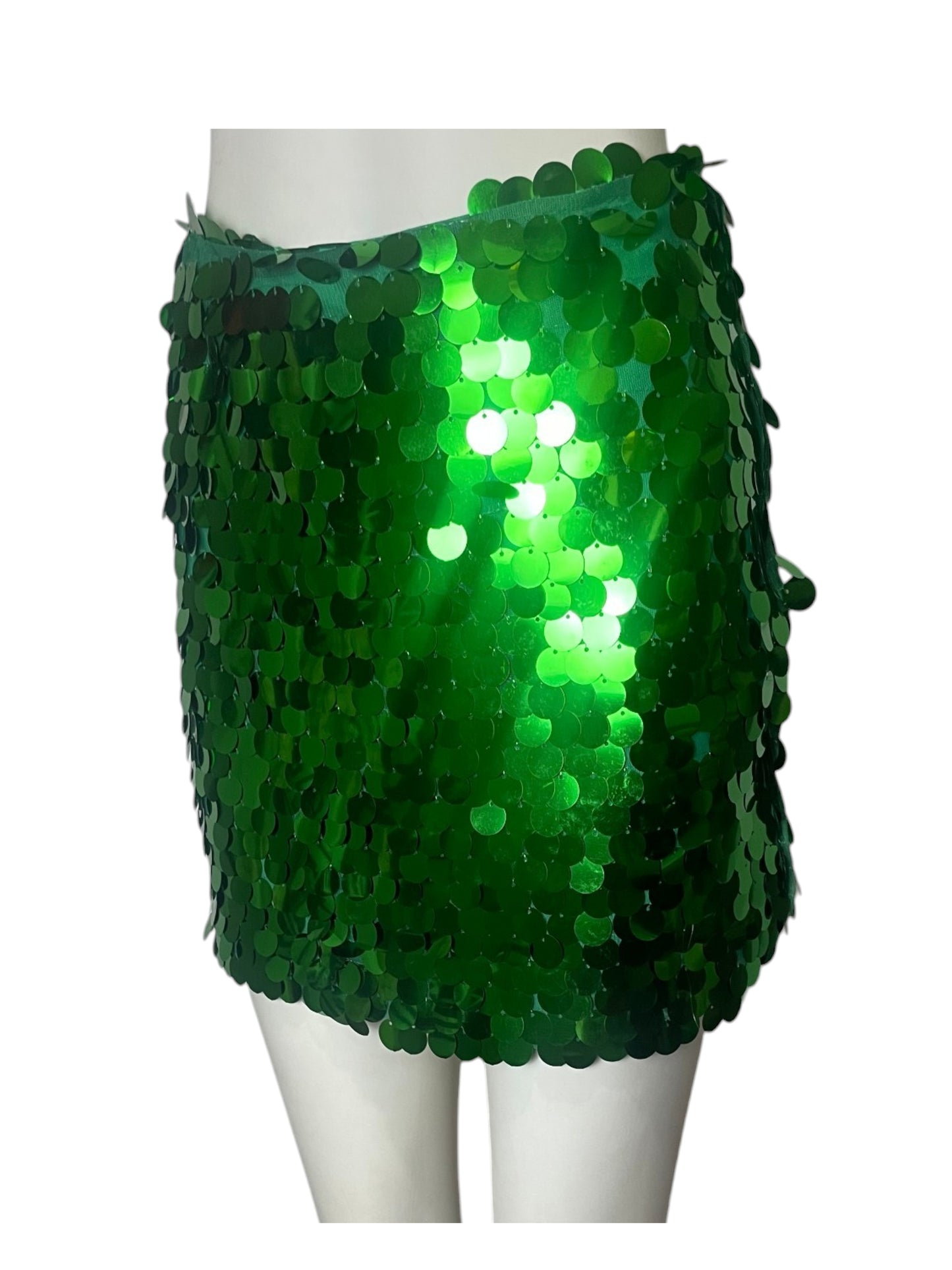 falda lentejuelas verde
