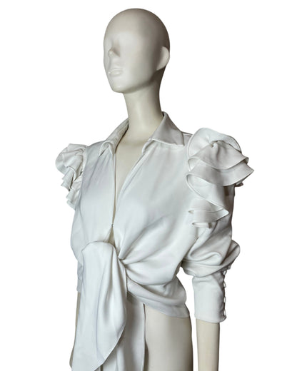 Camisa manga larga blanca con boleros
