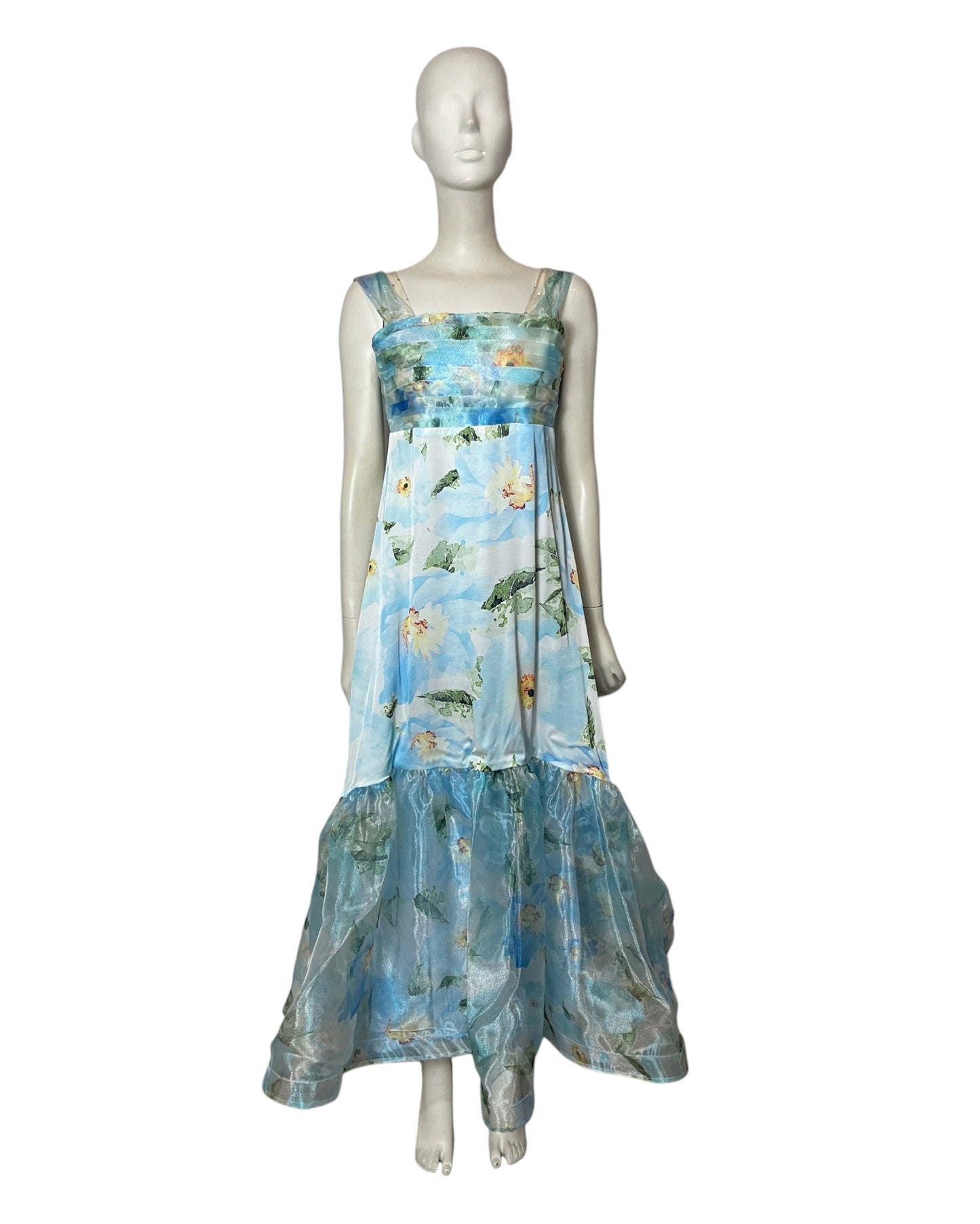 vestido de fiesta flores amarillas
