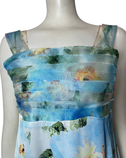 vestido de fiesta flores amarillas