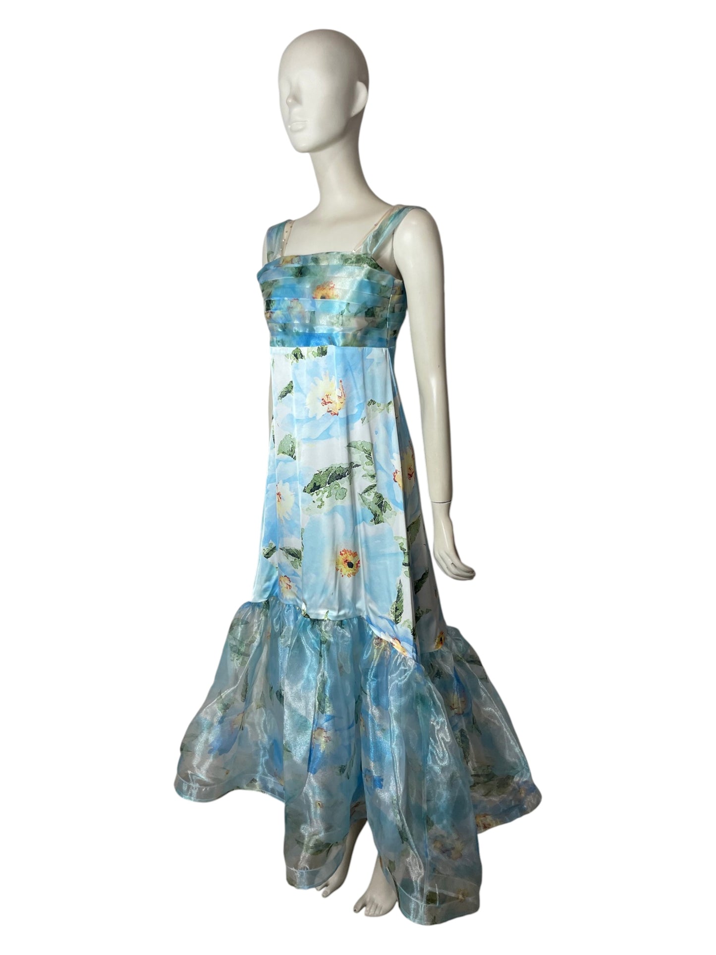 vestido de fiesta flores amarillas