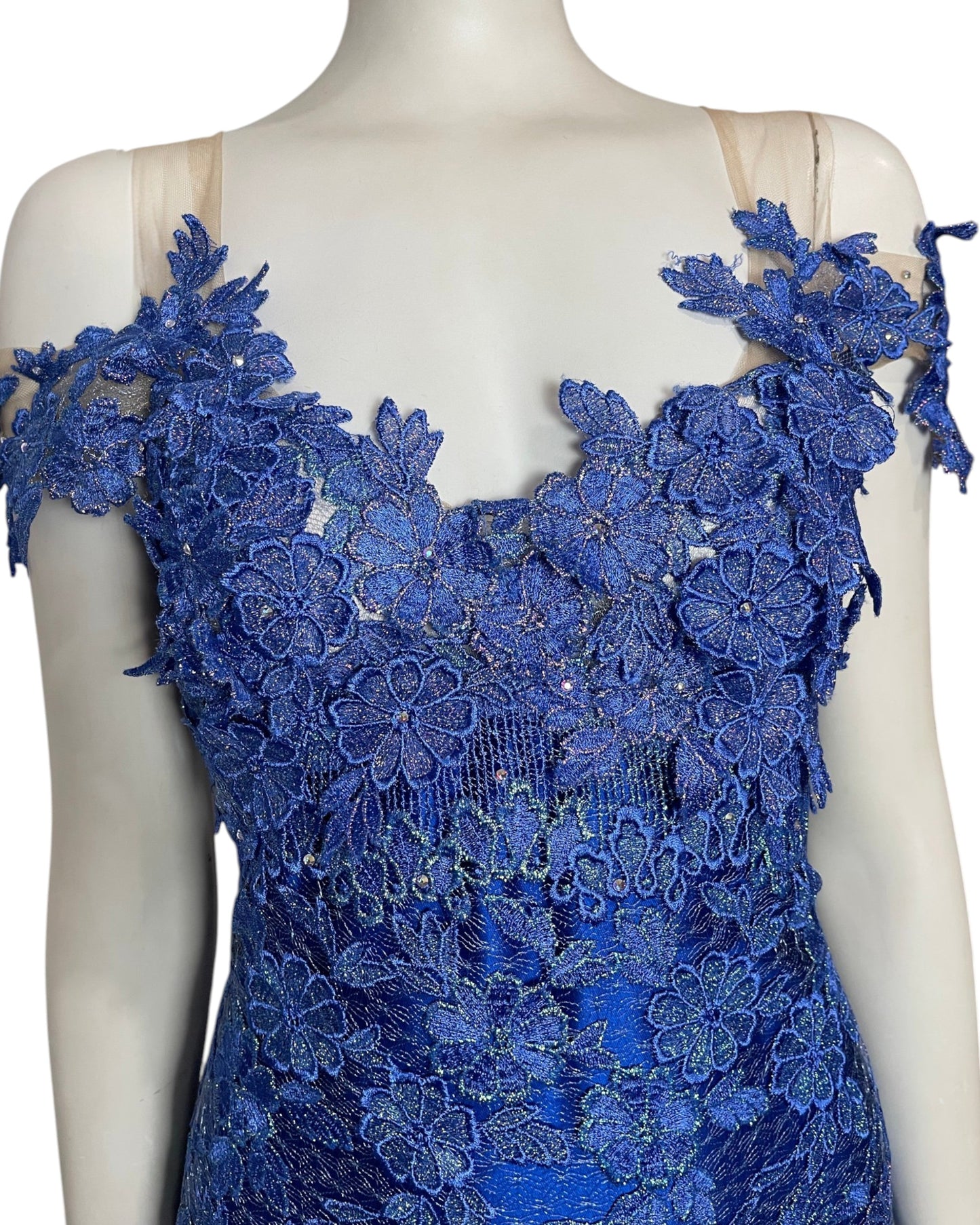 vestido maxi flores blue