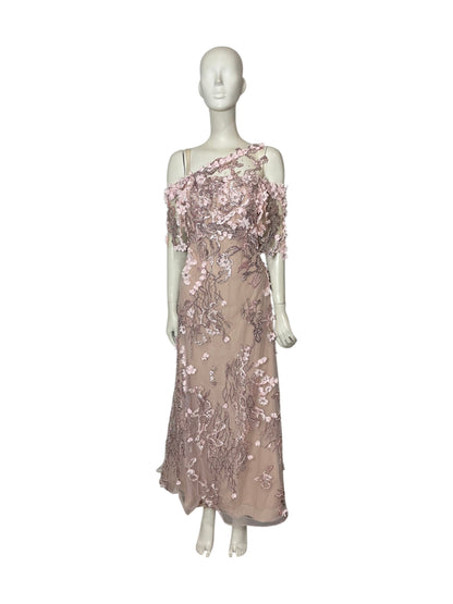 Vestido de fiesta flores rosadas
