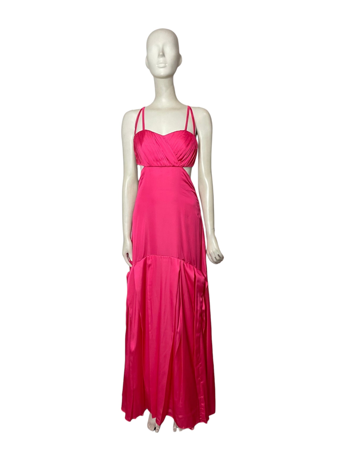 vestido maxi fiesta fuccia