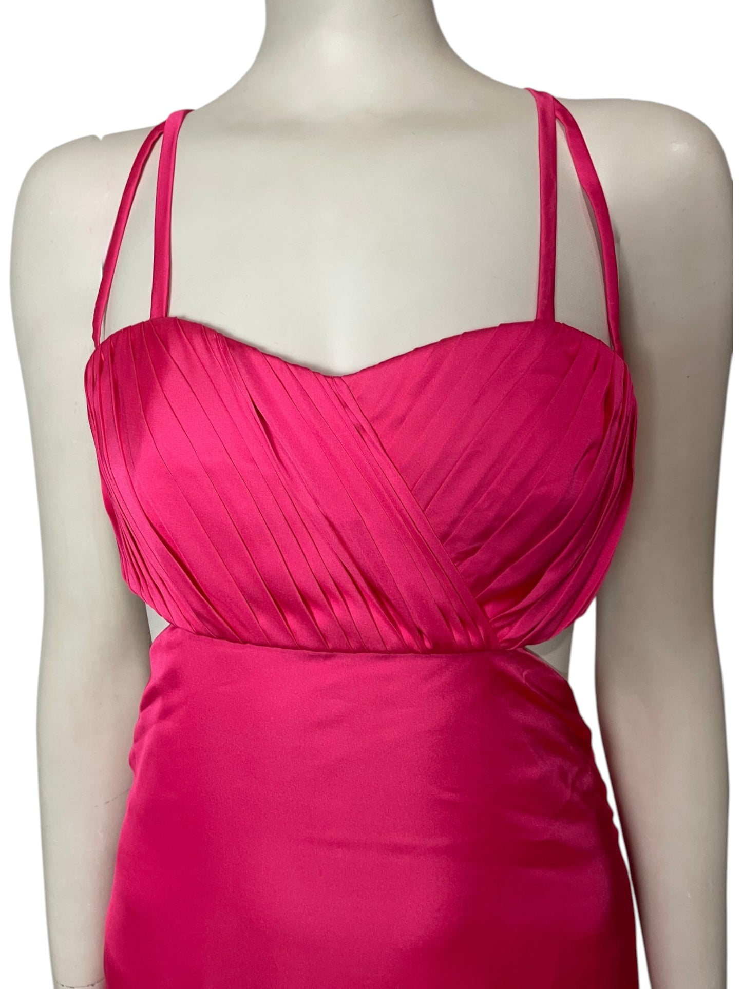 vestido maxi fiesta fuccia