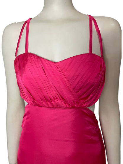 vestido maxi fiesta fuccia