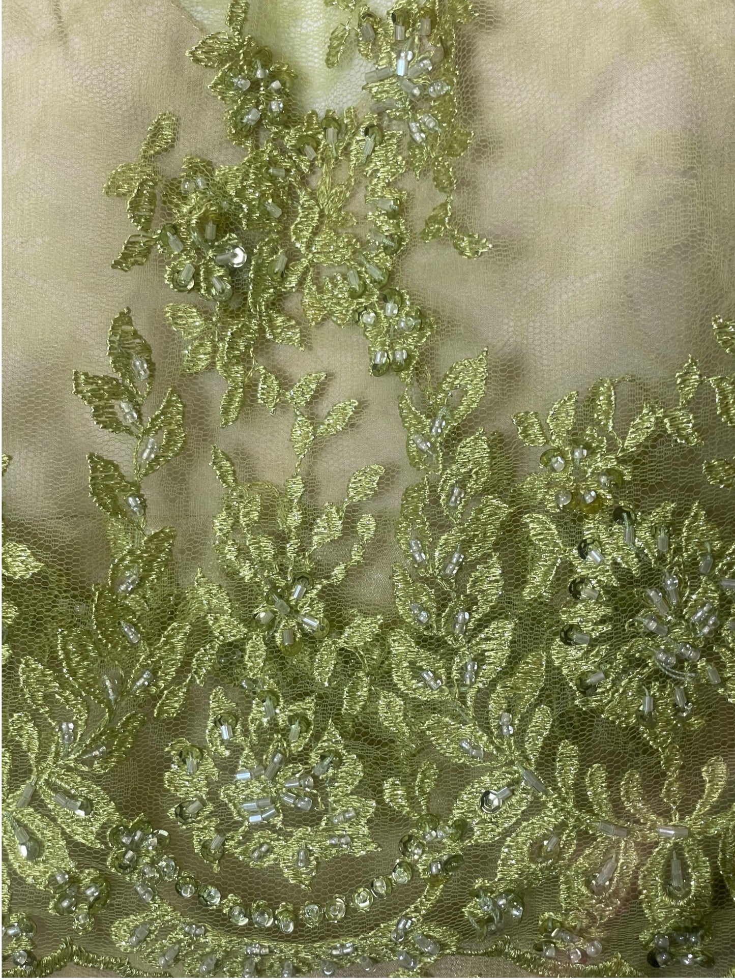 Midi dress verde recamado