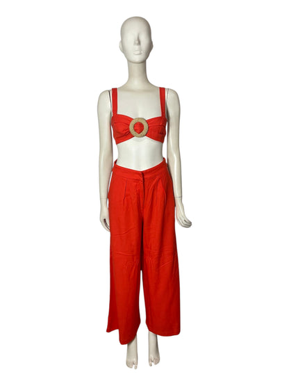 Set pan y top naranja