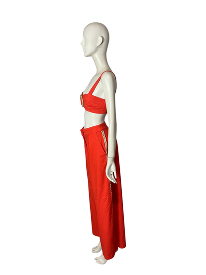 Set pan y top naranja