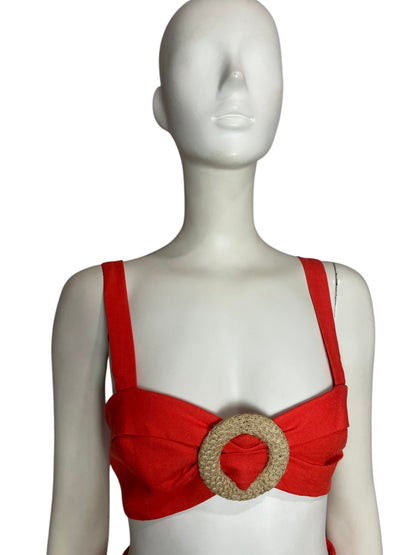 Set pan y top naranja