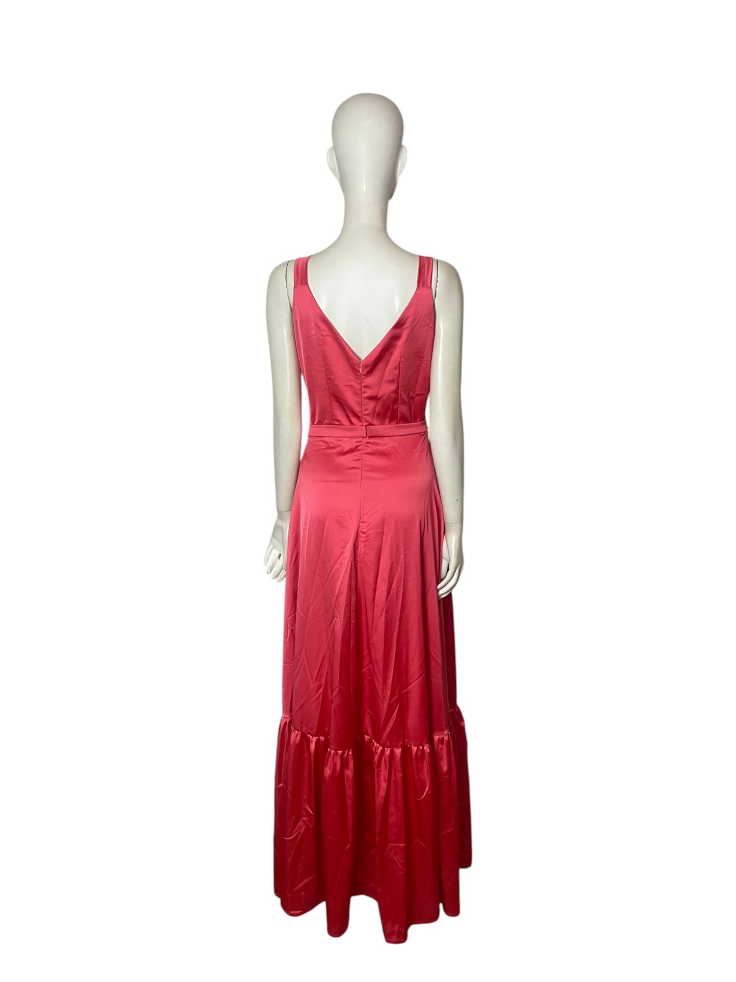 Maxi dress detalles con plumas