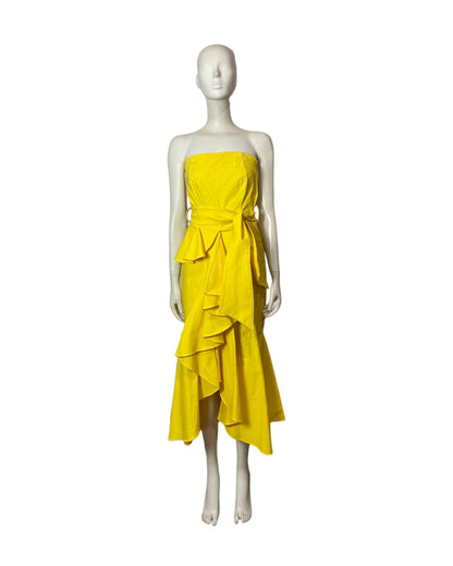 Vestido maxi boleros amarillos