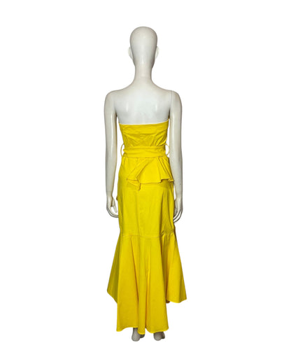 Vestido maxi boleros amarillos