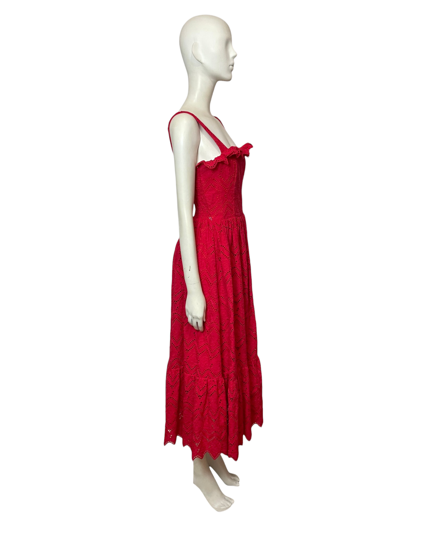 Midi dress bordado rojo