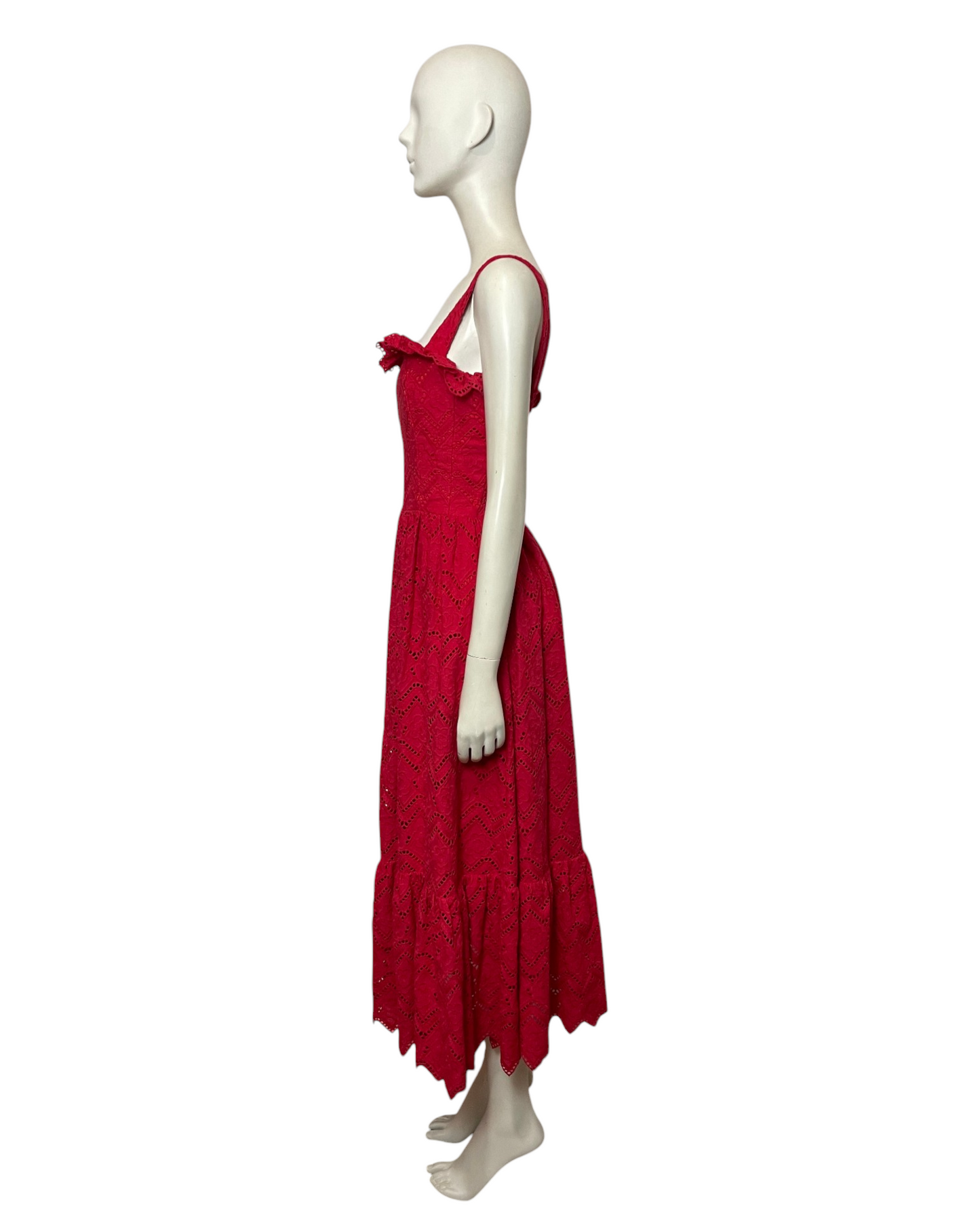 Midi dress bordado rojo