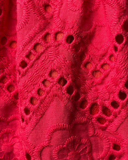 Midi dress bordado rojo