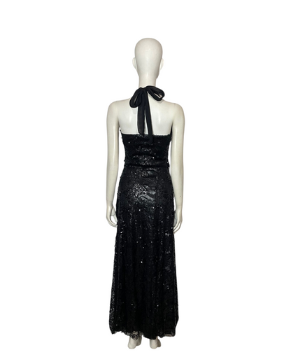 Vestido recamado negro