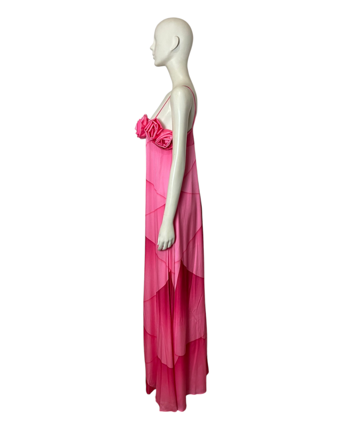 Maxi dress seda fucsia