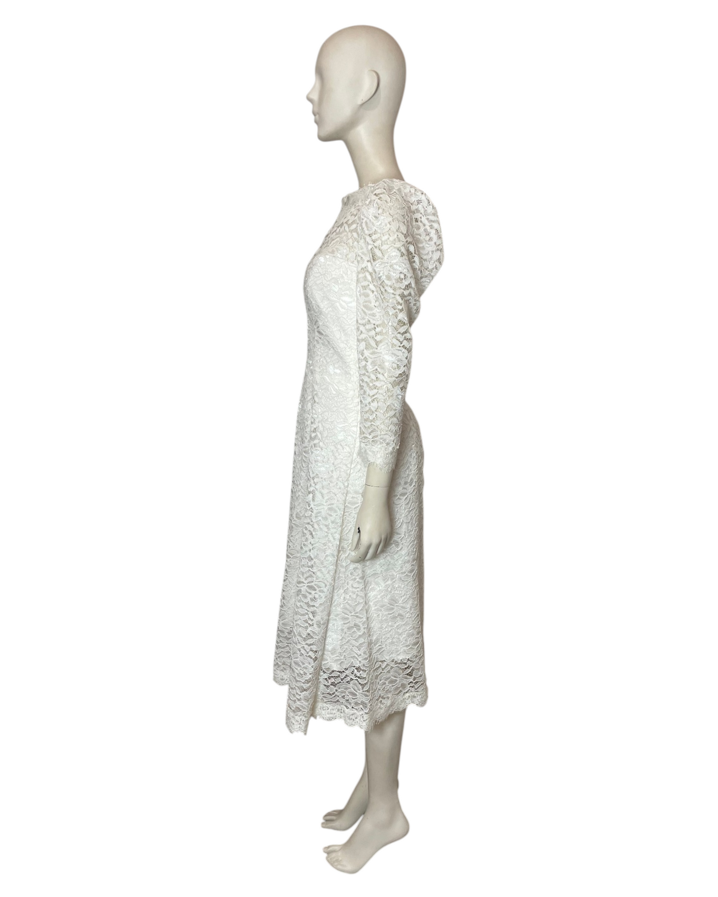 Vestido midi blanco encaje