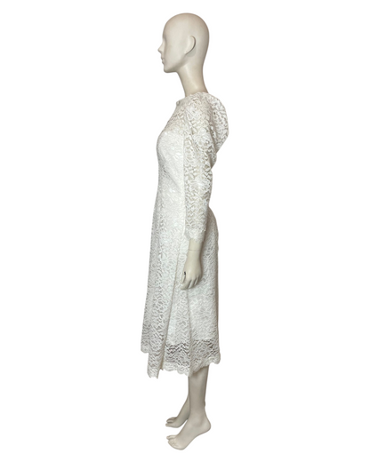 Vestido midi blanco encaje