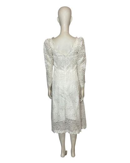 Vestido midi blanco encaje