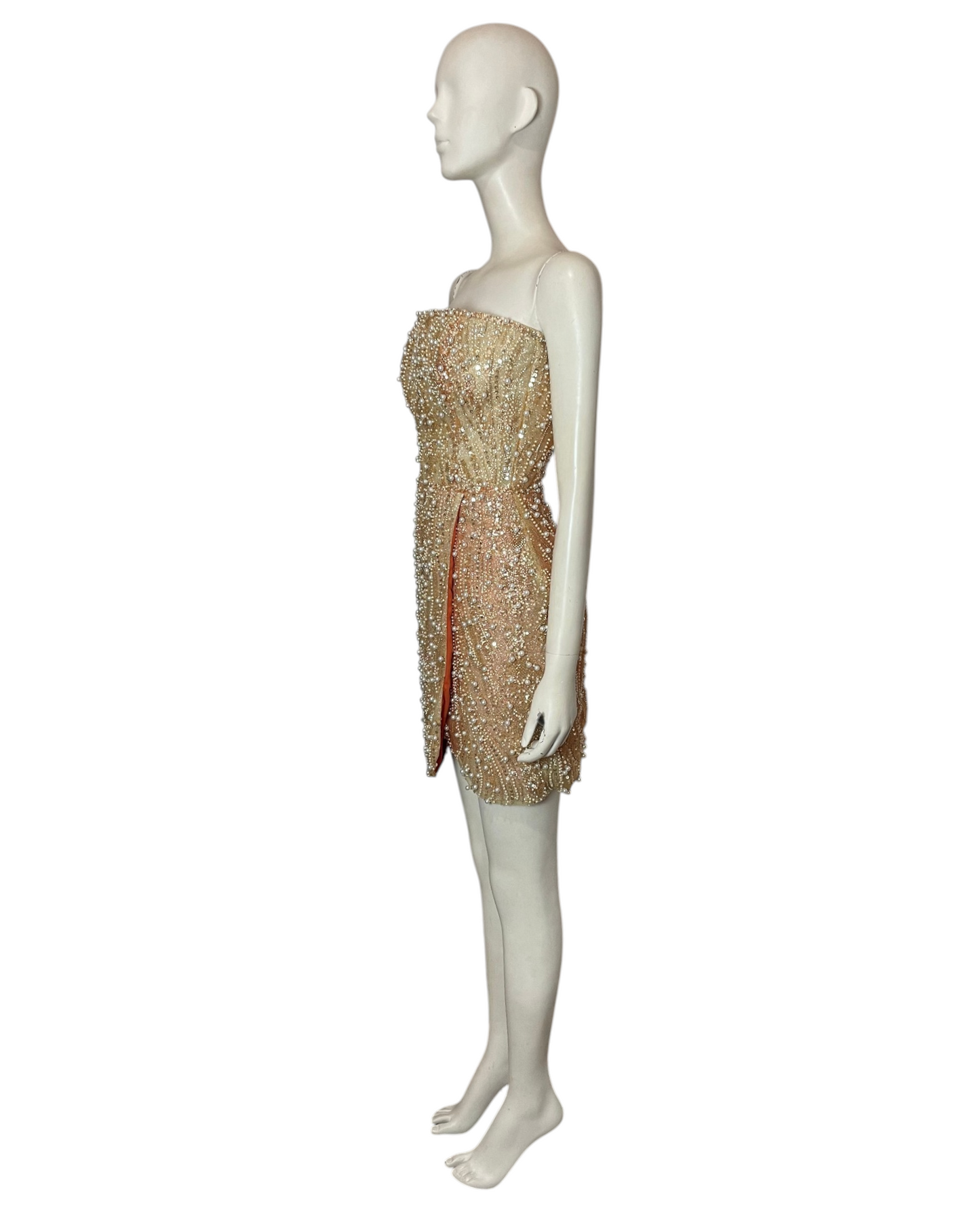 Vestido mini fiesta perlas