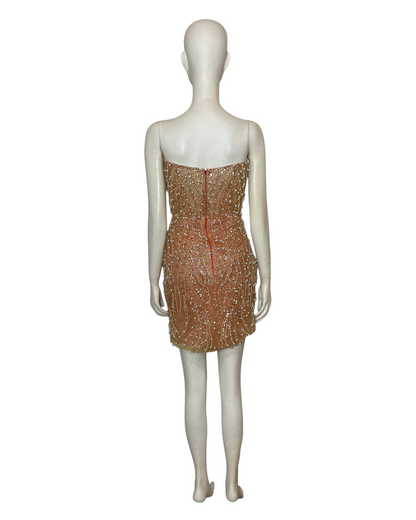 Vestido mini fiesta perlas