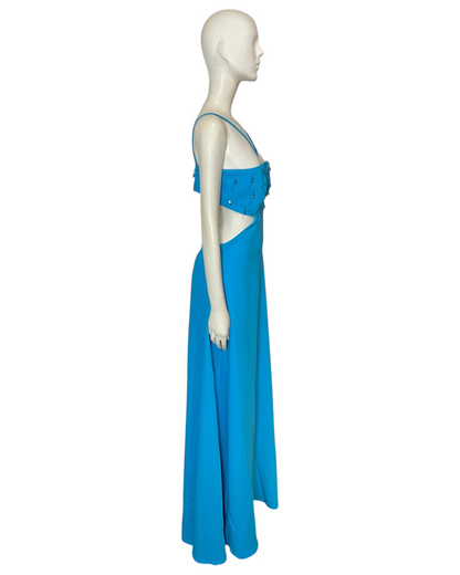 Vestido maxi piedras azul