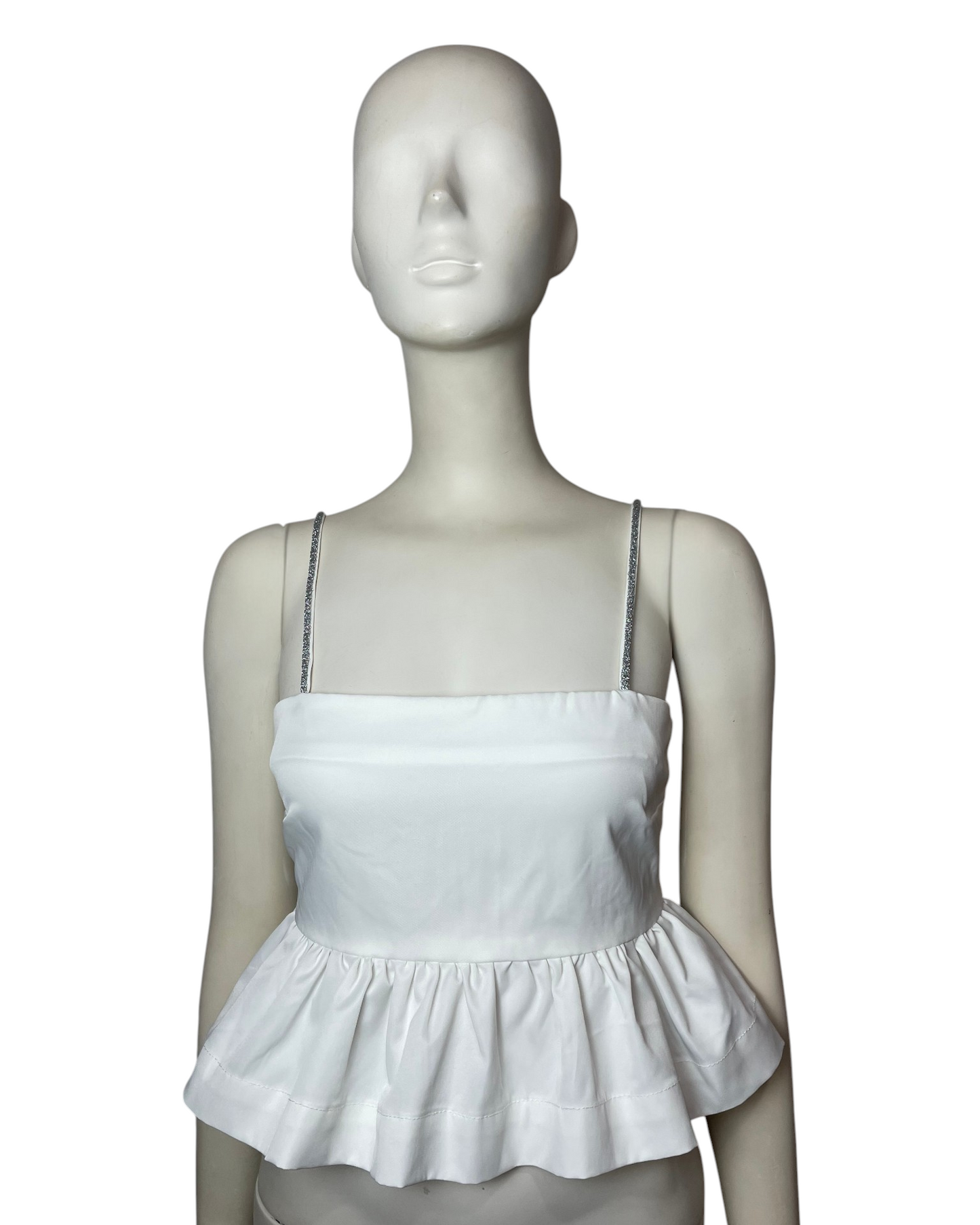 Top blanco con piedras