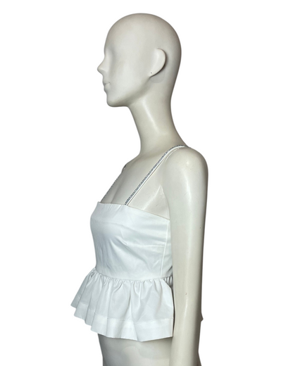 Top blanco con piedras