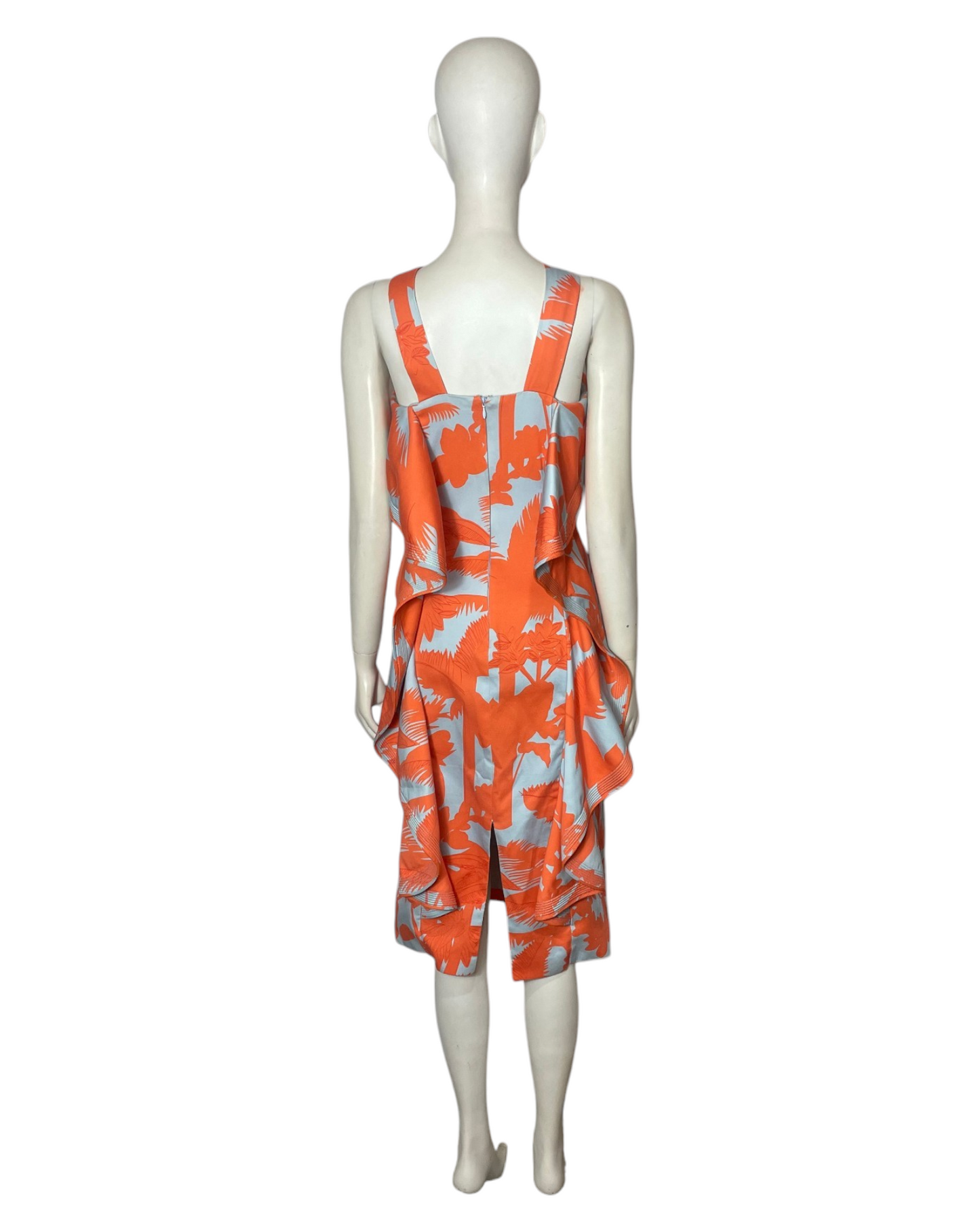 Vestido naranja hojas