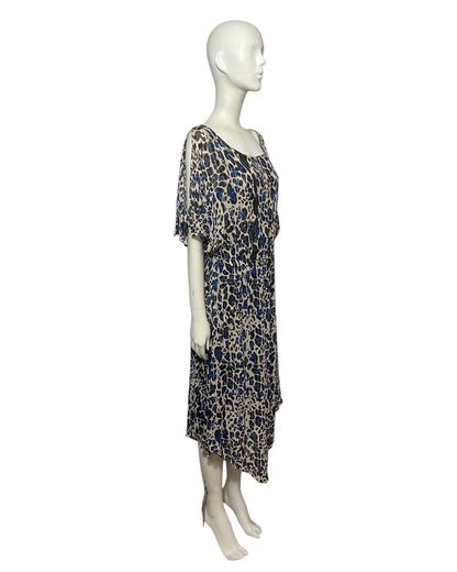 Vestido animal print azul
