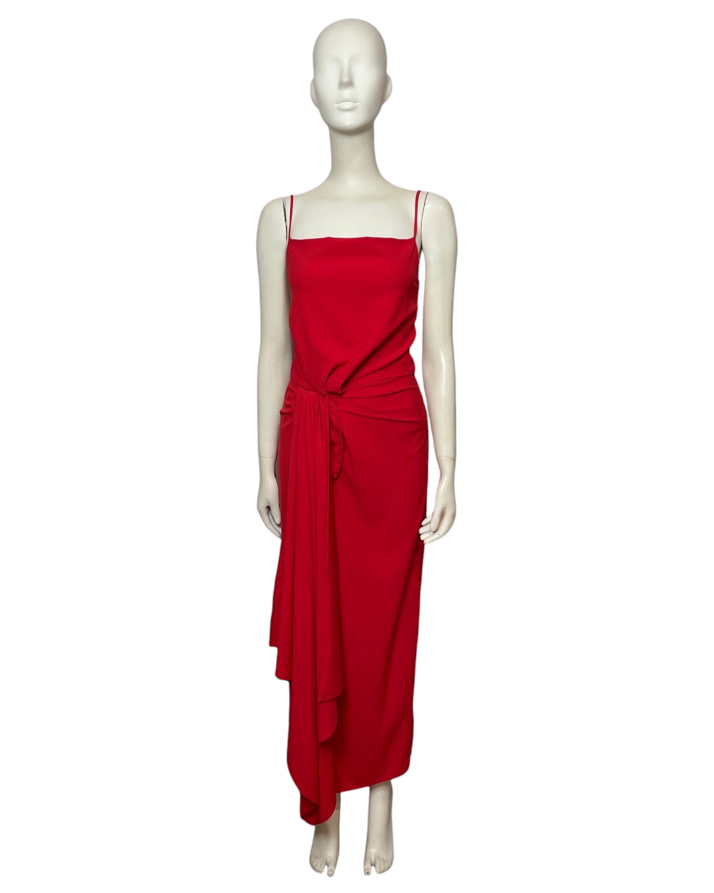 Maxi dress rojo asimetric