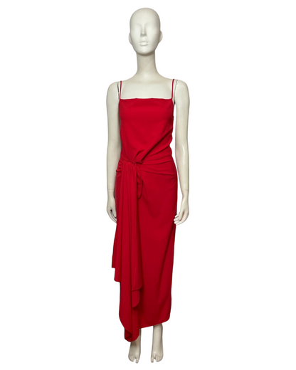 Maxi dress rojo asimetric
