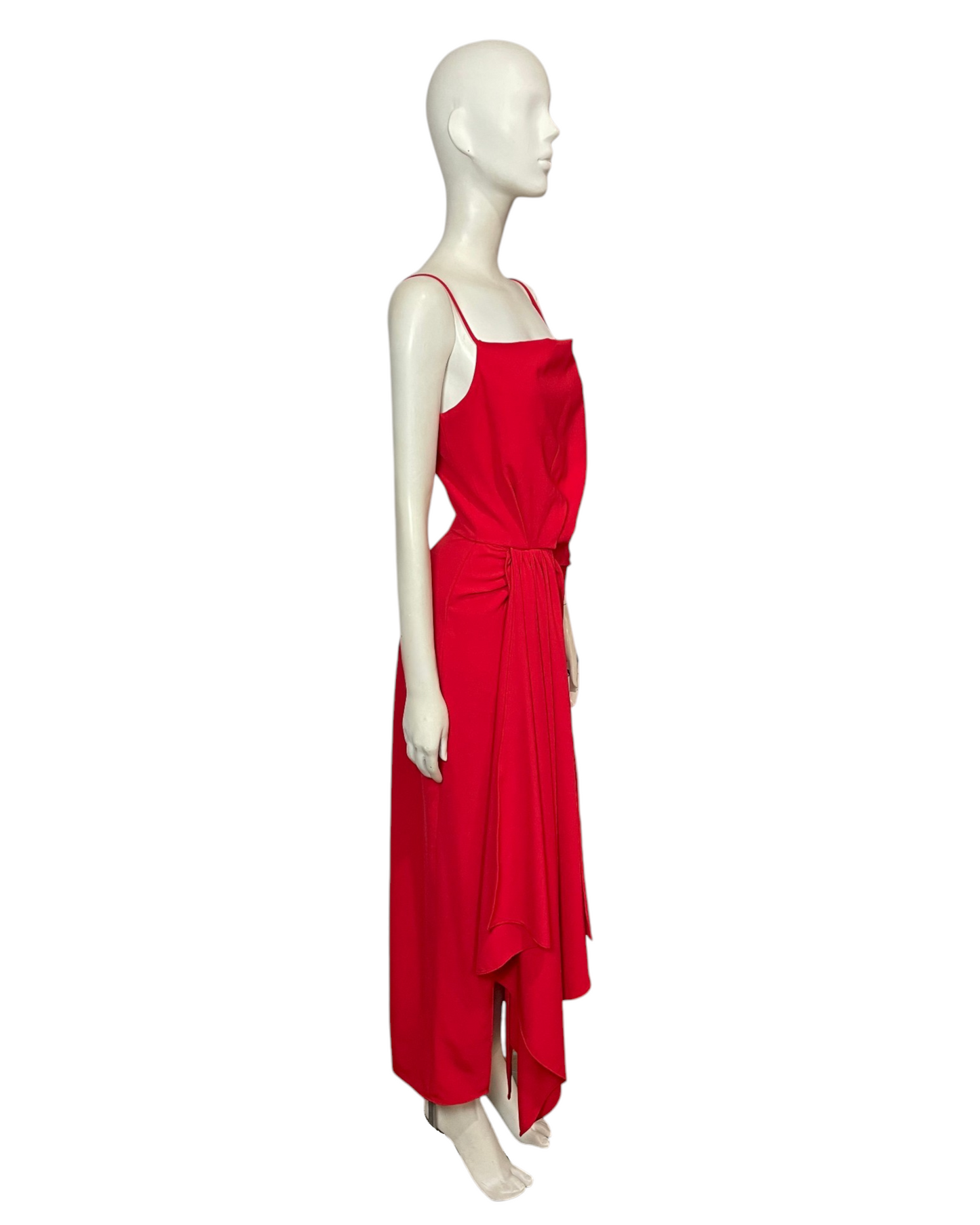Maxi dress rojo asimetric