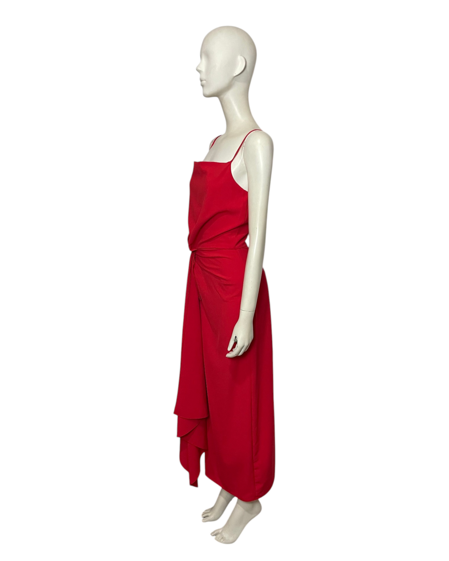 Maxi dress rojo asimetric