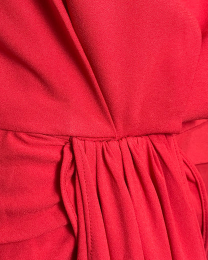 Maxi dress rojo asimetric