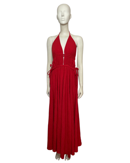 Red maxi dress