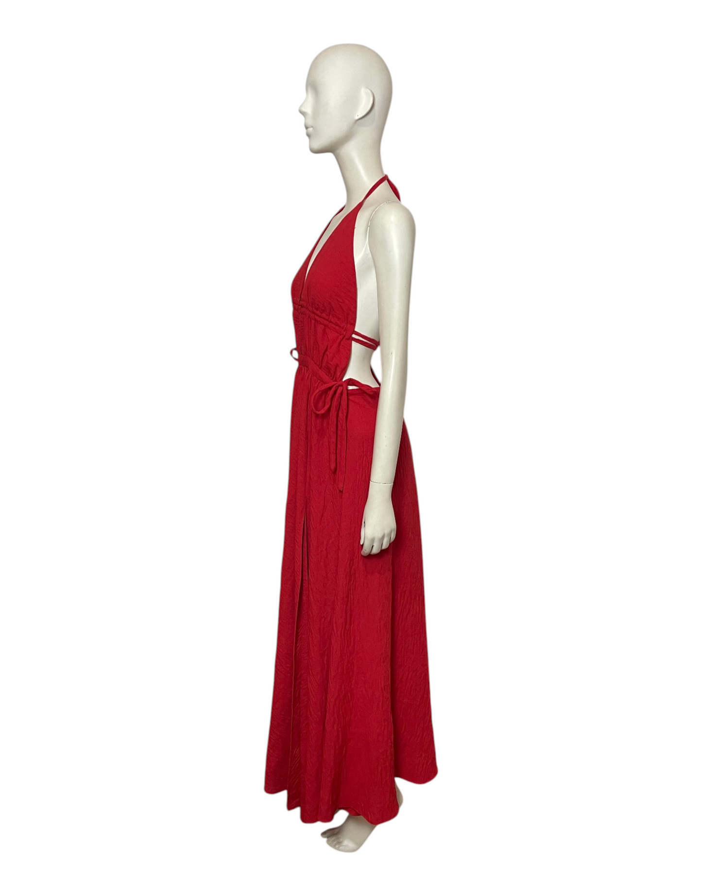 Red maxi dress