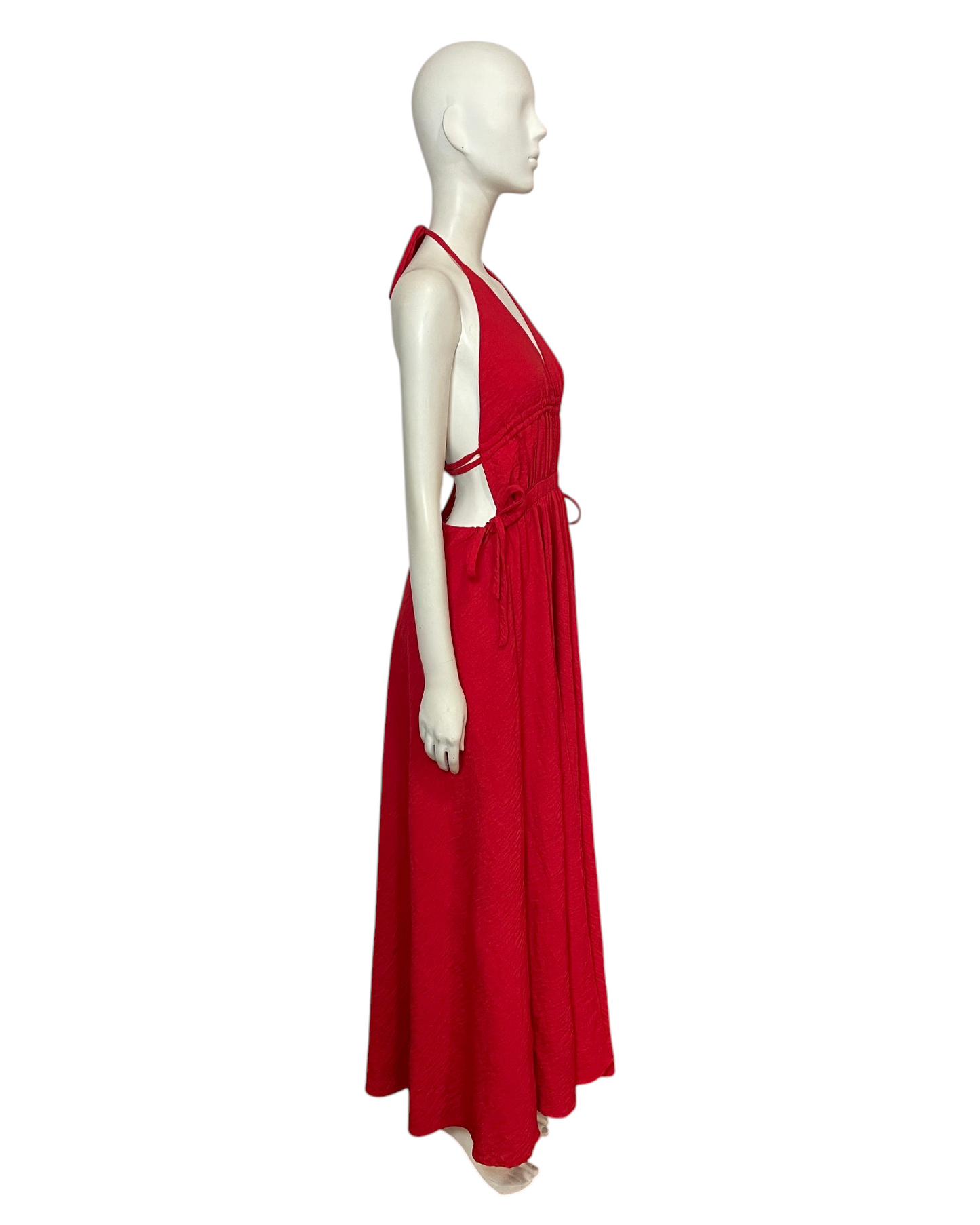 Red maxi dress
