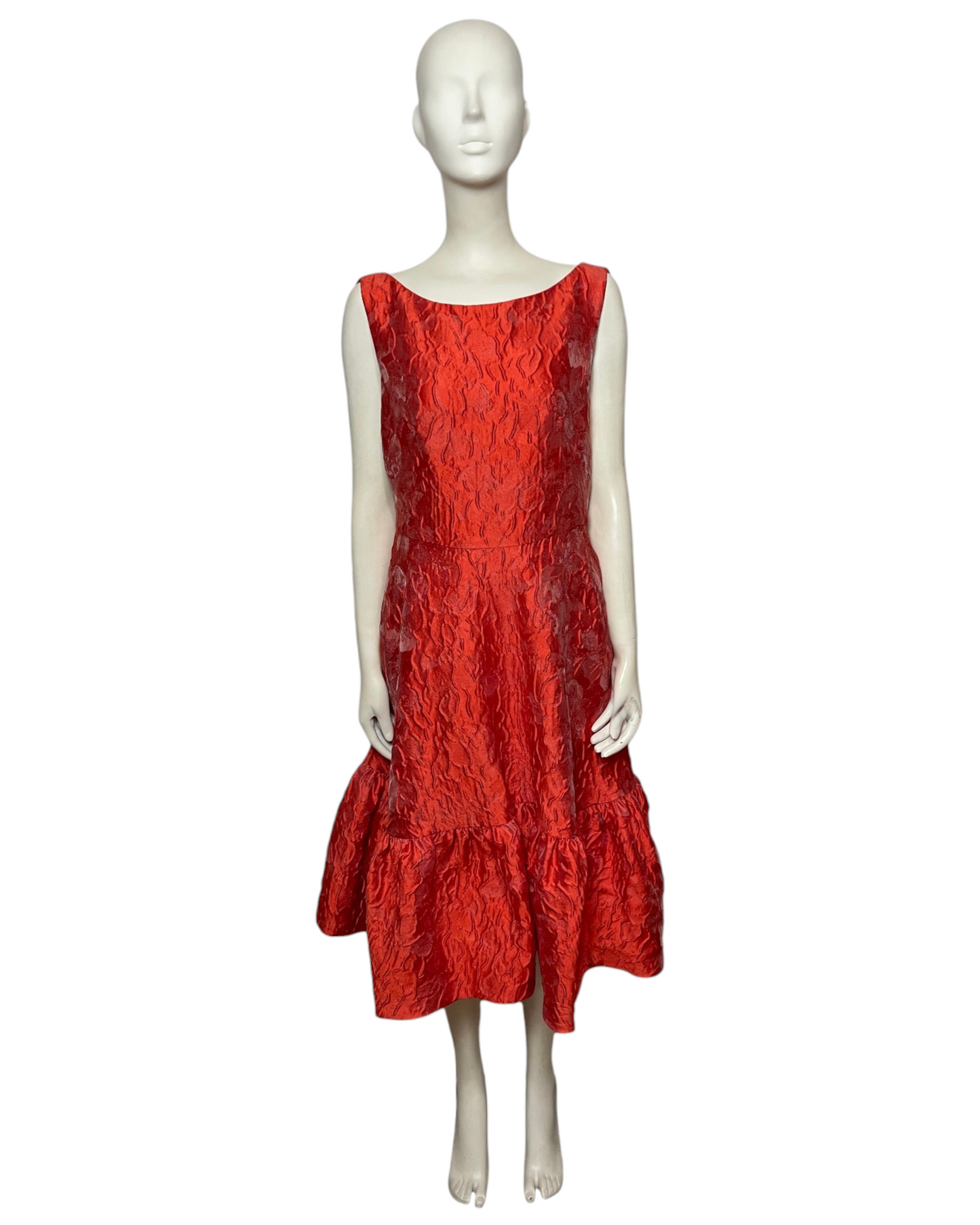 Orange & red midi dress