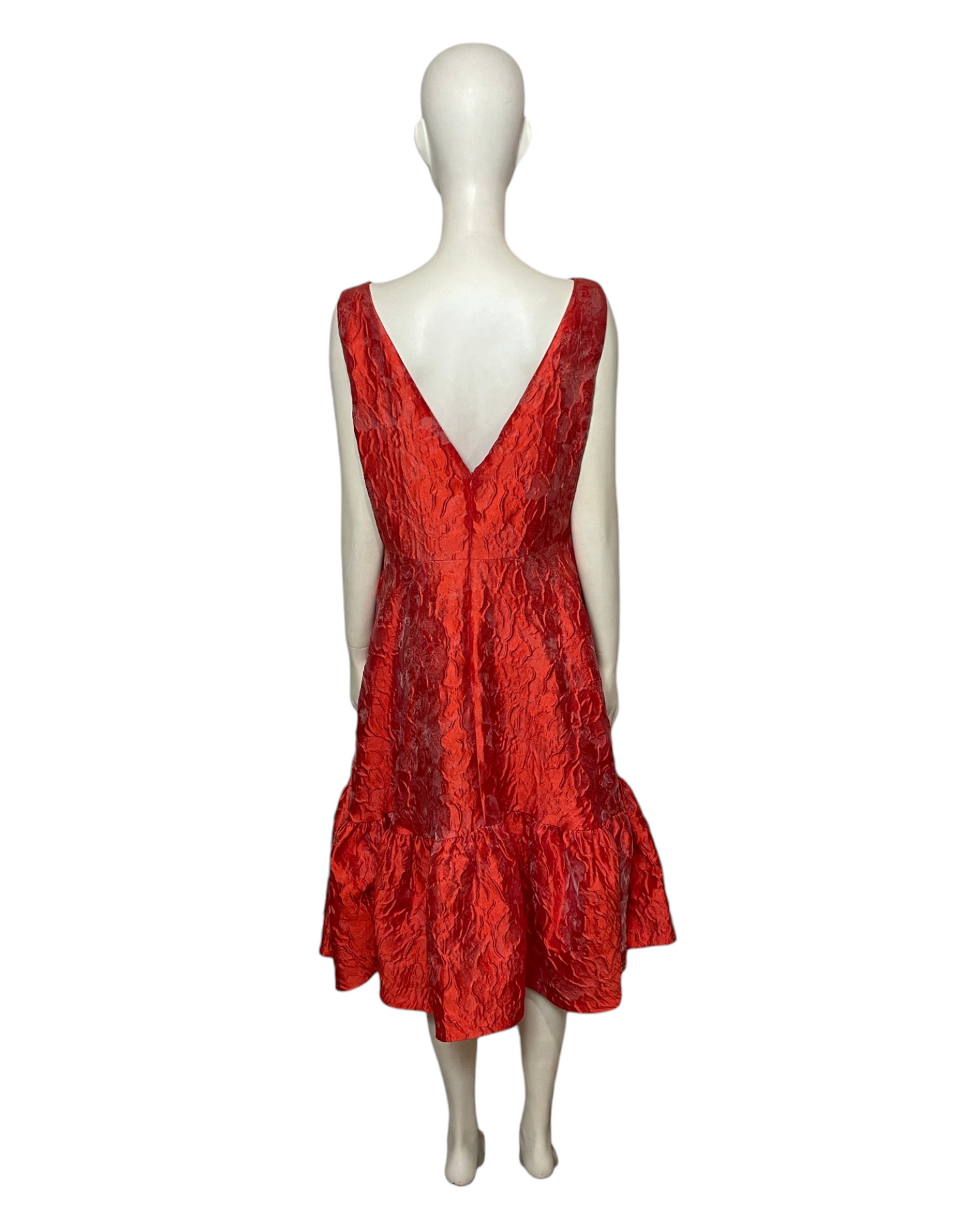 Orange & red midi dress